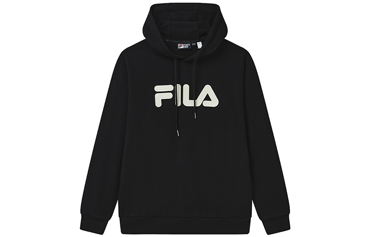 FILA Original Retro Logo Hoodie Black Unisex Casual Relaxed Fit Autumn Style F51U238298F-BK