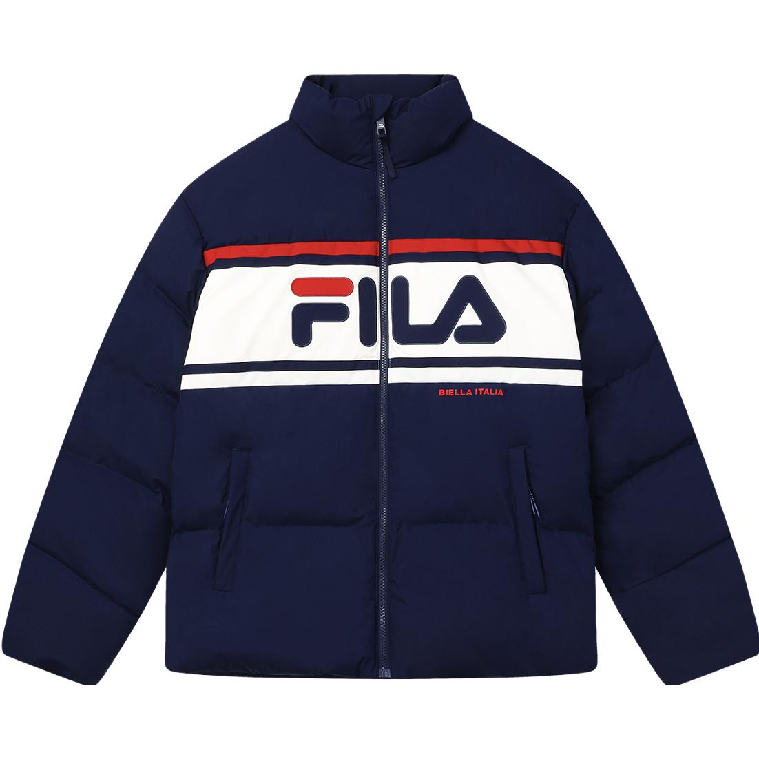 FILA Original Retro Puffer Jacket Unisex - Deep Navy Blue. F11U349903F-DB