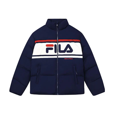 FILA Original Retro Puffer Jacket Unisex - Deep Navy Blue. F11U349903F-DB