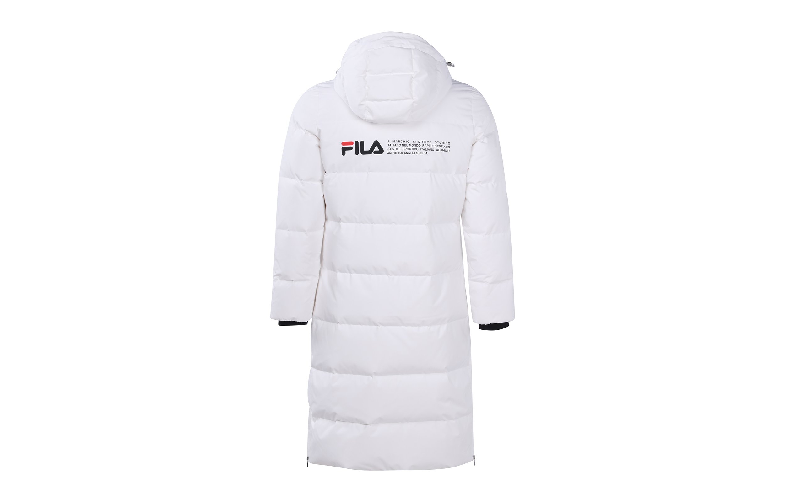 Lookbook FILA Original Chaqueta Larga Acolchada Blanca Unisex Invierno Cortaviento F11W048956F-WT