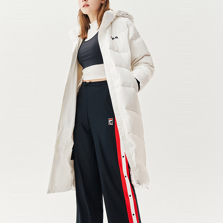 Purchase FILA Original Chaqueta Larga Acolchada Blanca Unisex Invierno Cortaviento F11W048956F-WT