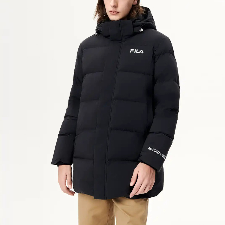 FILA ORIGINALE  Black Hooded Down Jacket Winter Warm Outerwear. F11M149904F-BK 圖 4