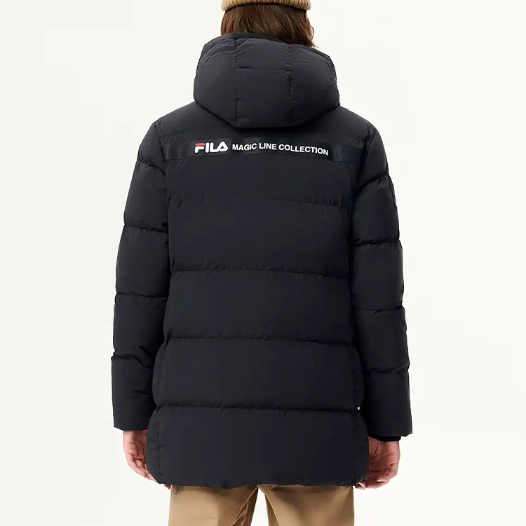 FILA ORIGINALE  Black Hooded Down Jacket Winter Warm Outerwear. F11M149904F-BK 圖 5