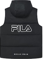FILA ORIGINALE Black Logo Printed Puffer Vest Hoodie Casual Style F11M349908FBK FILA ORIGINALE Black Logo Printed Puffer Vest Hoodie Casual Style F11M349908FBK