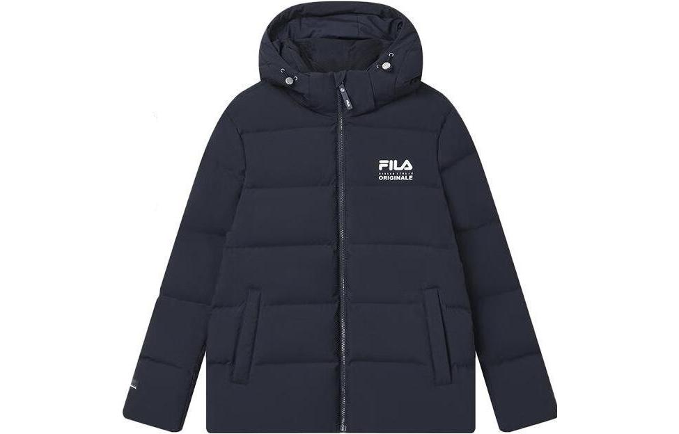 FILA ORIGINALE  Blue Letter Zipper Hooded Down Jacket F11M349909F-NV