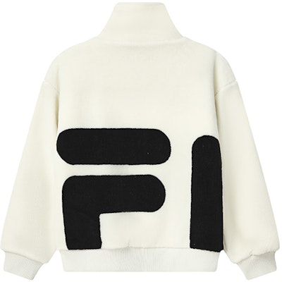 FILA ORIGINALE Big Logo Sherpa Jacket Unisex Off-White Casual Wear F51U248926FIV Lookbook FILA ORIGINALE Big Logo Sherpa Jacket Unisex Off-White Casual Wear F51U248926FIV