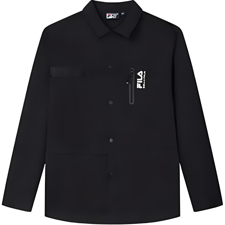 Order FILA ORIGINALE 黑色长袖纽扣式Polo衫夹克 F11M349711F-BK