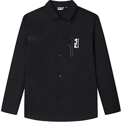 FILA ORIGINALE 黑色长袖纽扣式Polo衫夹克 F11M349711F-BK Order FILA ORIGINALE 黑色长袖纽扣式Polo衫夹克 F11M349711F-BK