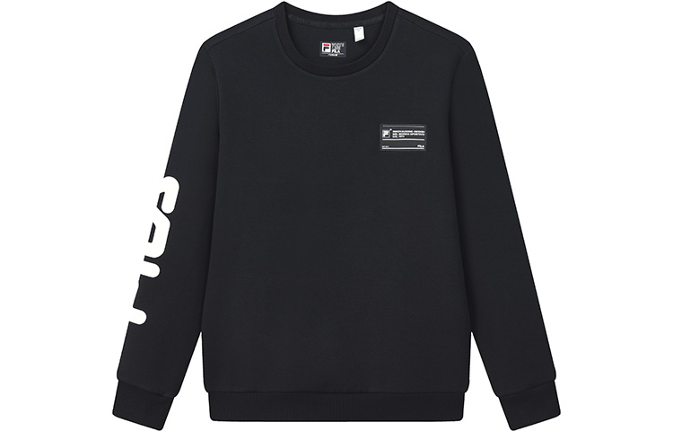 FILA ORIGINALE Blue Crewneck Logo Sweatshirt with Contrast Long Sleeves F11M149208FNV