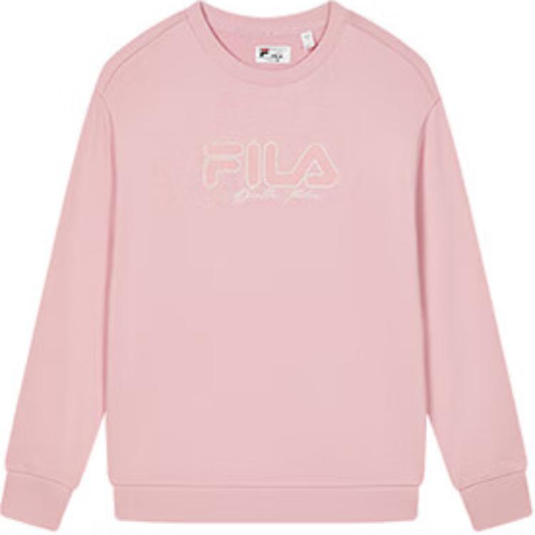 FILA ORIGINALE Fleece Crewneck Letter Casual Sweatshirt Unisex Lotus Pink F51M449204F-LP