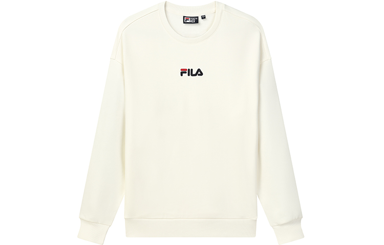 FILA Originale Fleece Pullover Sweatshirt Unisex Logo Casual - Milky White F51U138295FIV