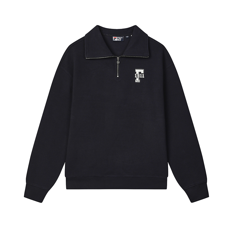 FILA ORIGINALE Half-Zip Pullover Sweatshirt Retro Classic Blue Unisex Casual Wear F11U439205FNV
