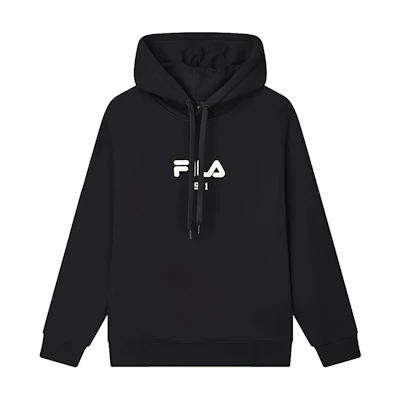 FILA ORIGINALE Logo Black Fleece Knit Sweatshirt Unisex Casual Loose Fit F51M449202F-BK
