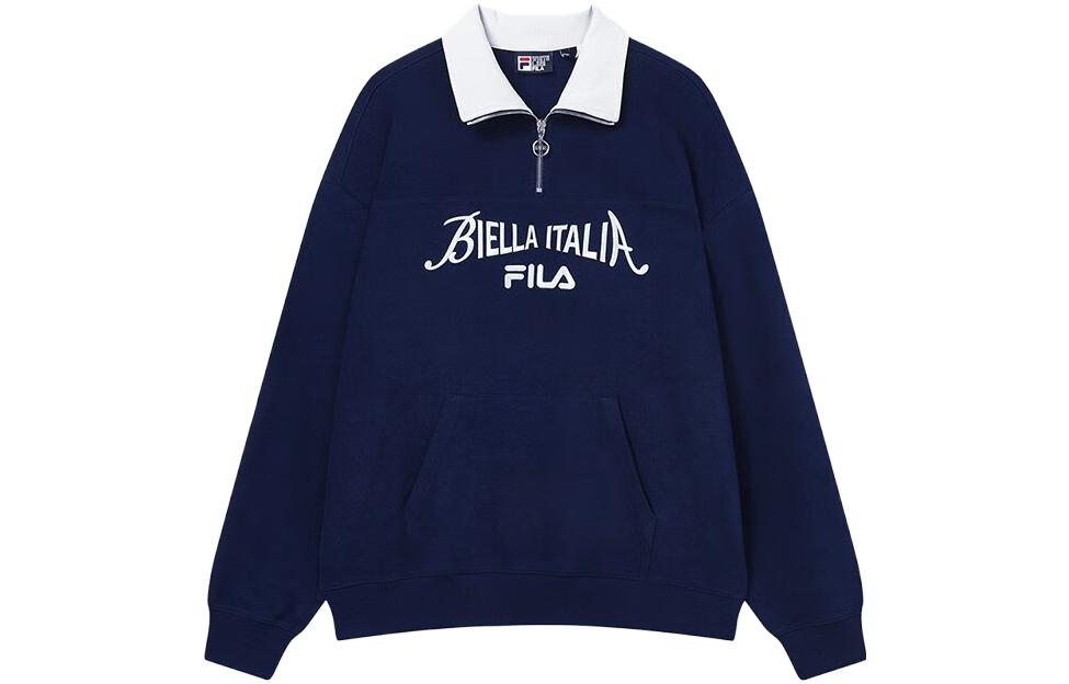 FILA ORIGINALE Retro Letter Print Pullover Sweatshirt Navy Unisex F11U339201FNV