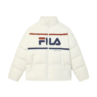 FILA ORIGINALE Retro Winter Thick Down Jacket Unisex - Reed White. F11U349903F-IV