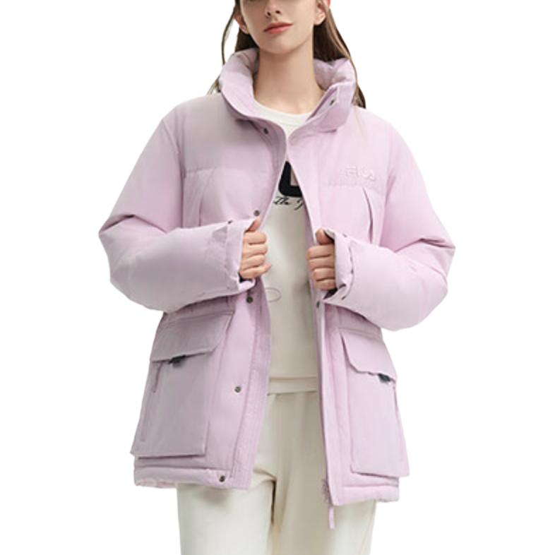 Lookbook FILA ORIGINALE Stylish Thickened Down Sports Jacket in Dark Pink. F51M449902F-PK