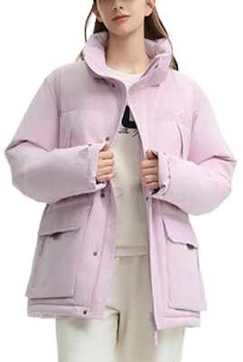 FILA ORIGINALE Stylish Thickened Down Sports Jacket in Dark Pink. F51M449902F-PK Lookbook FILA ORIGINALE Stylish Thickened Down Sports Jacket in Dark Pink. F51M449902F-PK