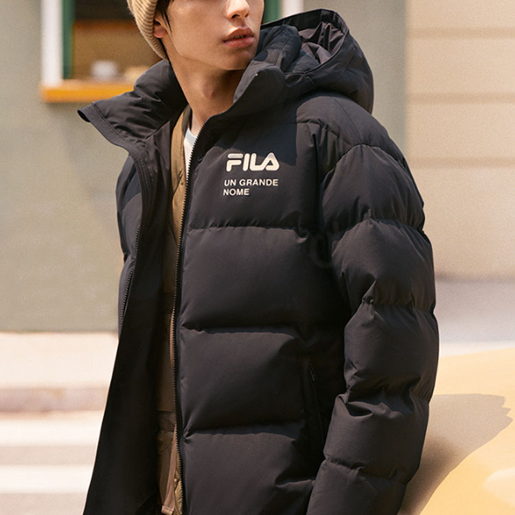 Shop FILA Originale Jaket Hooded Hitam Unisex, Kasual & Hangat, Lengan Panjang. F11U249902F-BK