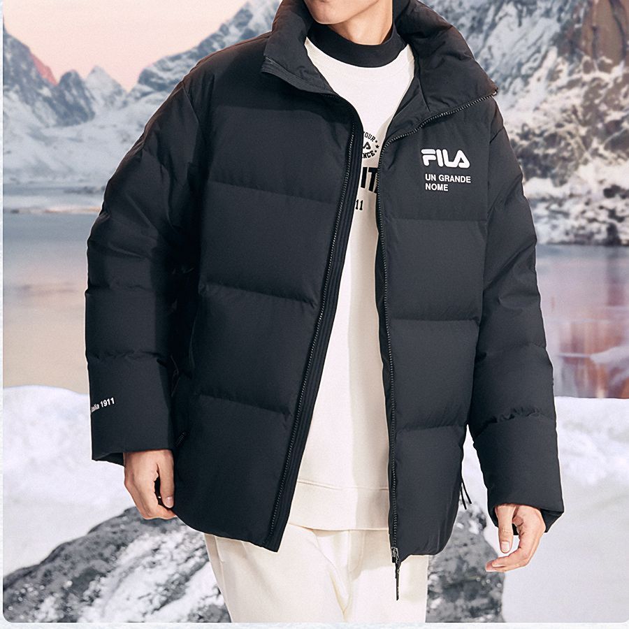 Purchase FILA Originale Jaket Hooded Hitam Unisex, Kasual & Hangat, Lengan Panjang. F11U249902F-BK