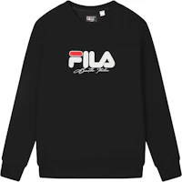 FILA ORIGINALE Unisex Black Vintage Loose-Fit Crewneck Sweatshirt F51M449204F-BK FILA ORIGINALE Unisex Black Vintage Loose-Fit Crewneck Sweatshirt F51M449204F-BK