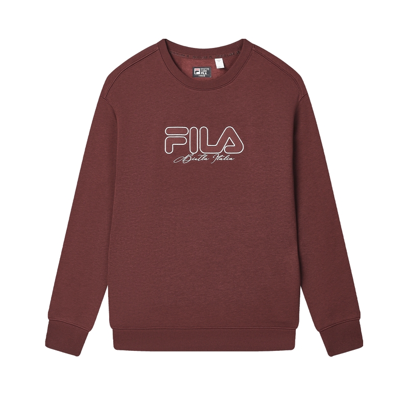 FILA ORIGINALE Unisex Crewneck Vintage Sweatshirt in Wine Red F51M449204F-WI