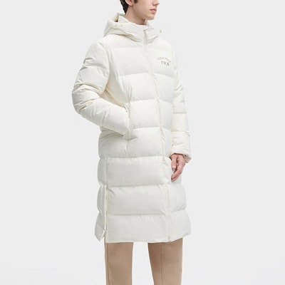 FILA ORIGINALE Unisex Long Down Coat Windproof Warm White Jacket. F51U349902F-IV Purchase FILA ORIGINALE Unisex Long Down Coat Windproof Warm White Jacket. F51U349902F-IV