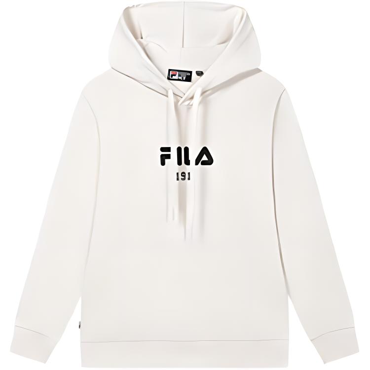 FILA ORIGINALE Unisex Oversized Knit Hoodie with Fleece Lining in Steam White F51M449202F-IV