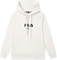 FILA ORIGINALE Unisex Oversized Knit Hoodie with Fleece Lining in Steam White F51M449202F-IV FILA ORIGINALE Unisex Oversized Knit Hoodie with Fleece Lining in Steam White F51M449202F-IV