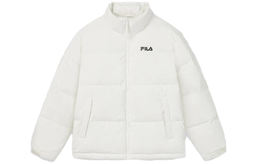 FILA Originale Unisex White Logo Print Thick Warm Windproof Down Jacket. F51U349901F-IV