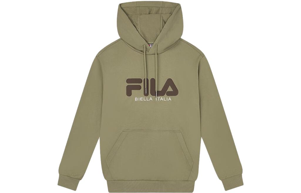 FILA Originale Vintage Letter Pullover Hoodie Unisex Army Green F11U339299F-KK