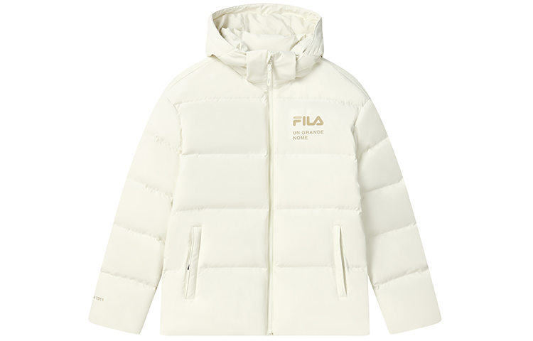 Order FILA ORIGINALE White Line Unisex Logo Hooded Puffer Jacket - Reed White. F11U249902FIV