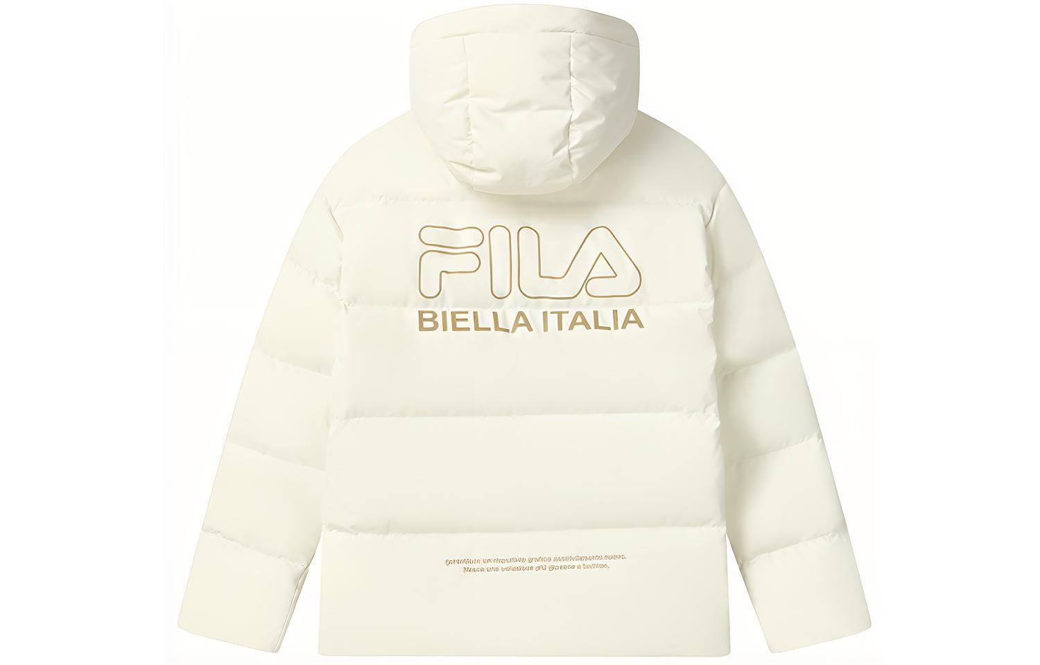 Lookbook FILA ORIGINALE White Line Unisex Logo Hooded Puffer Jacket - Reed White. F11U249902FIV