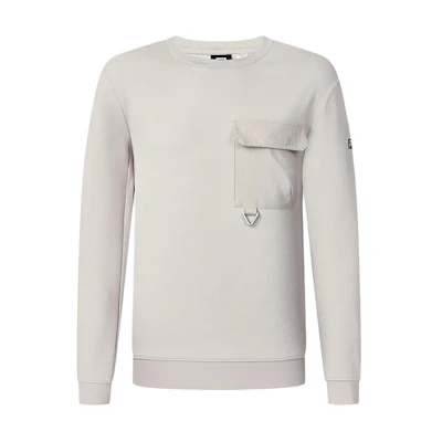 FILA Outdoor Knit Pullover Sweatshirt Solid Color - Manor Gray A11M417202F-GY
