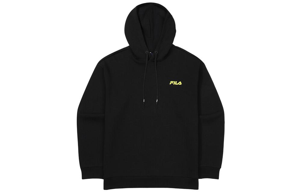FILA Oversized Black Hoodie with Logo Print FS2POF3204MBLK