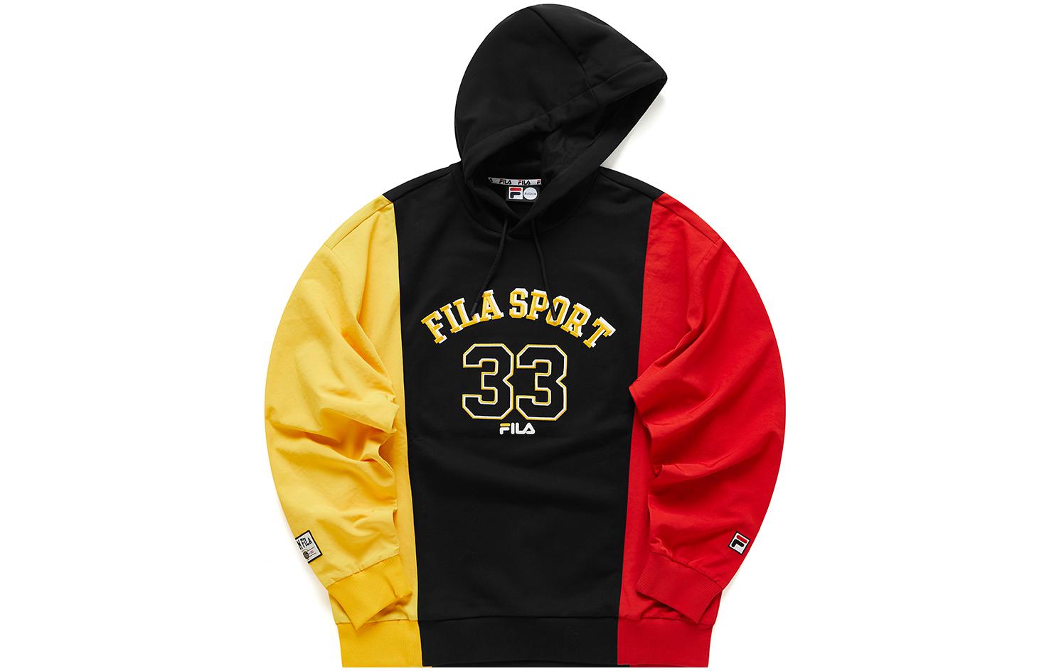 FILA Oversized Black Hoodie with Logo Print T11M115209F-BK