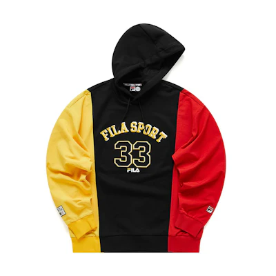 FILA Oversized Black Hoodie with Logo Print T11M115209F-BK