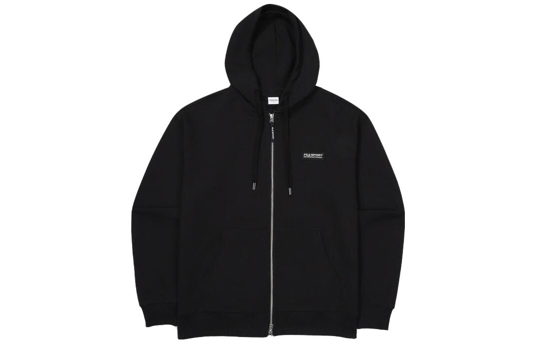 FILA Oversized Black Zip-Up Hoodie Jacket Unisex FS2FTF1131X-BLK