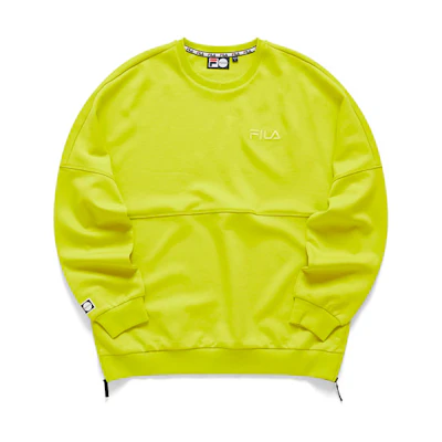 FILA Oversized Crewneck Pullover Sweatshirt Sulfur Green (Unisex) T11U116205FYE