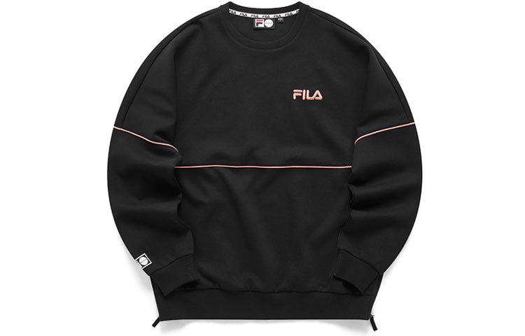FILA Oversized Crewneck Pullover Sweatshirt Unisex Black T51U116205BBK