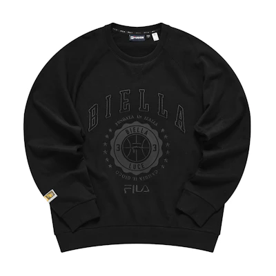FILA Oversized Embroidered Logo Crewneck Sweatshirt Black T11M315203F-BK