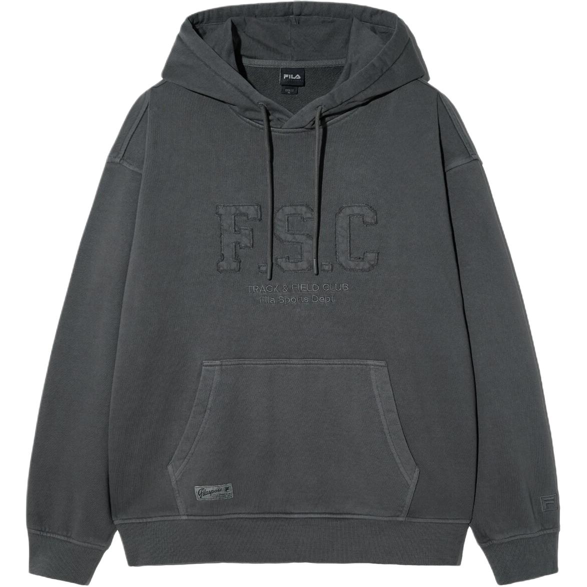 FILA Oversized Letter Logo Hoodie Unisex - Dark Gray FS2POH1106X-DGY