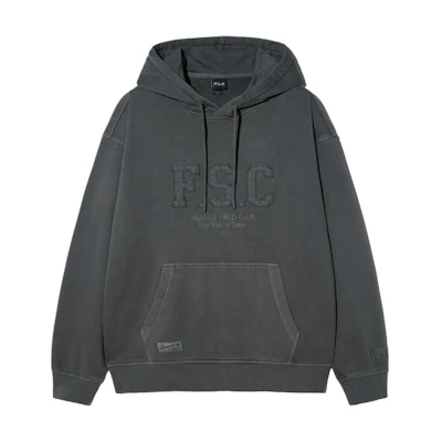 FILA Oversized Letter Logo Hoodie Unisex - Dark Gray FS2POH1106X-DGY