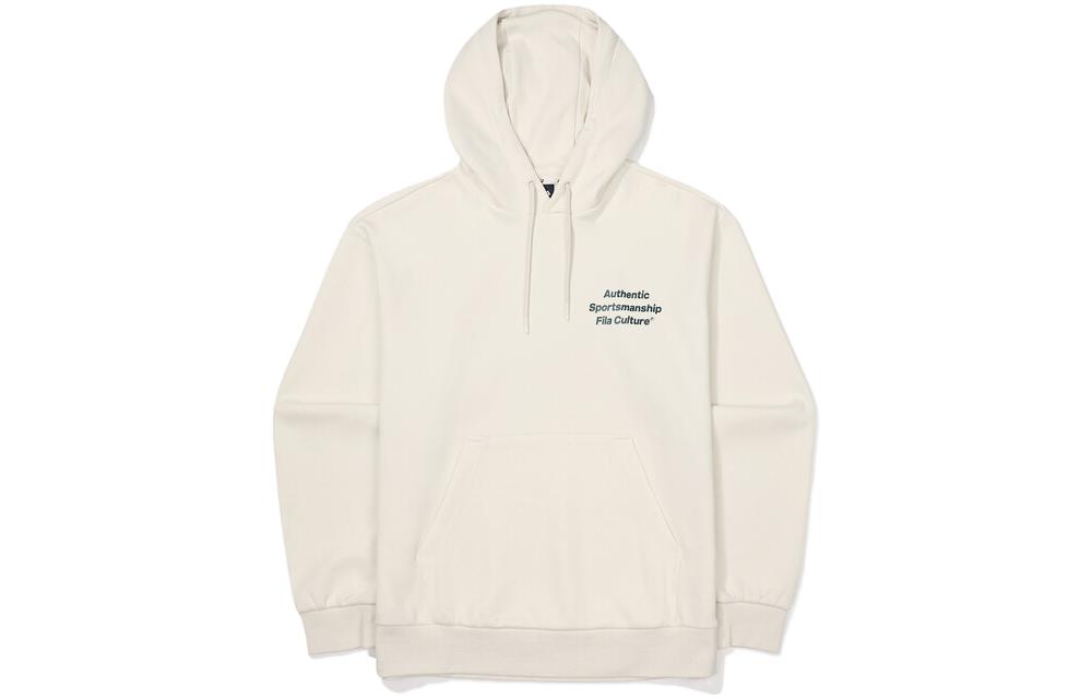 FILA Oversized Letter Print Hoodie Beige Unisex FS2POF3109XSAD