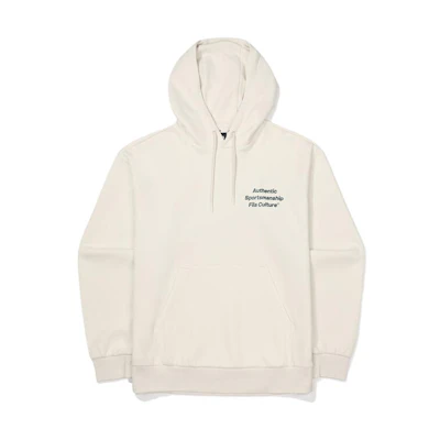 FILA Oversized Letter Print Hoodie Beige Unisex FS2POF3109XSAD