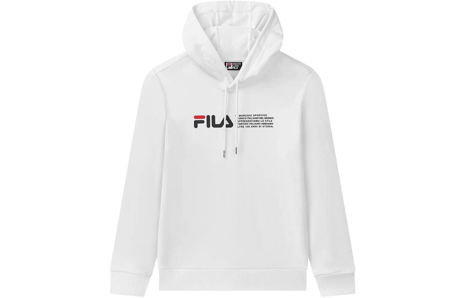 FILA Oversized Letter Print Hoodie Sweatshirt - Standard White F11M048249F-WT