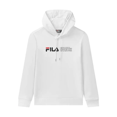 FILA Oversized Letter Print Hoodie Sweatshirt - Standard White F11M048249F-WT