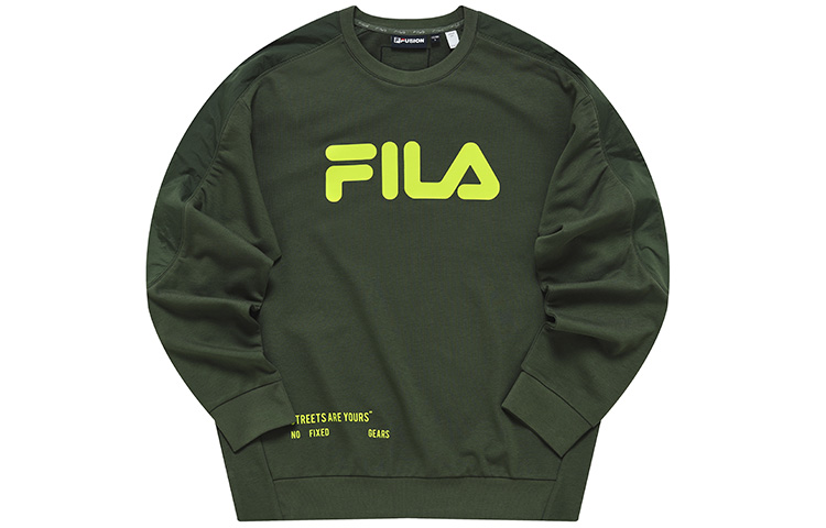 FILA Oversized Logo Crewneck Sweatshirt in Botanical Green T11M231204FDG