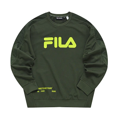 FILA Oversized Logo Crewneck Sweatshirt in Botanical Green T11M231204FDG