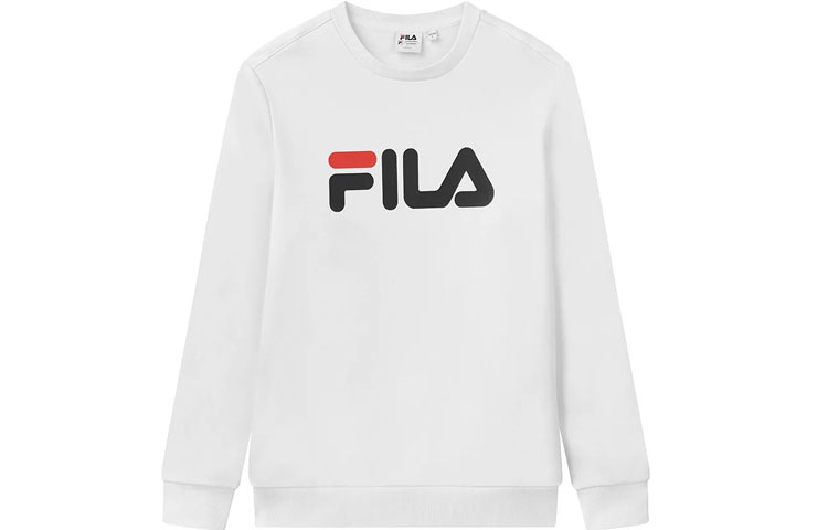 FILA Oversized Logo Crewneck Sweatshirt White - Unisex Casual Style F51U044231FWT