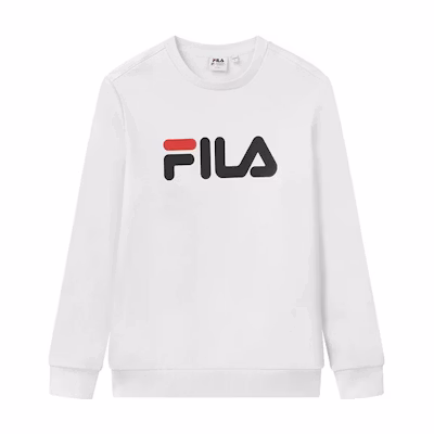 FILA Oversized Logo Crewneck Sweatshirt White - Unisex Casual Style F51U044231FWT